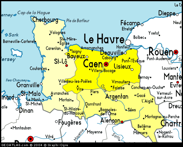 Map of Basse-Normandie